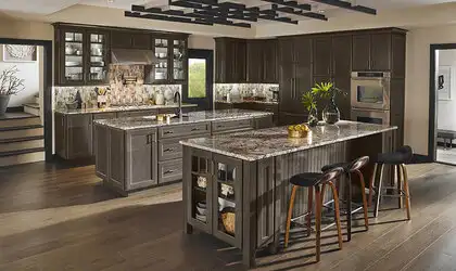 Image of installed Caravelas Gold Brown Granite countertops