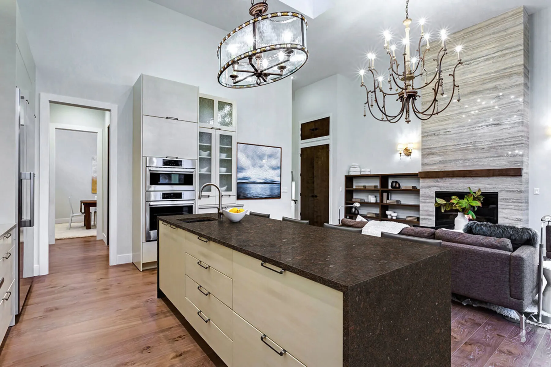 Image of installed Coffee Brown Granite countertops