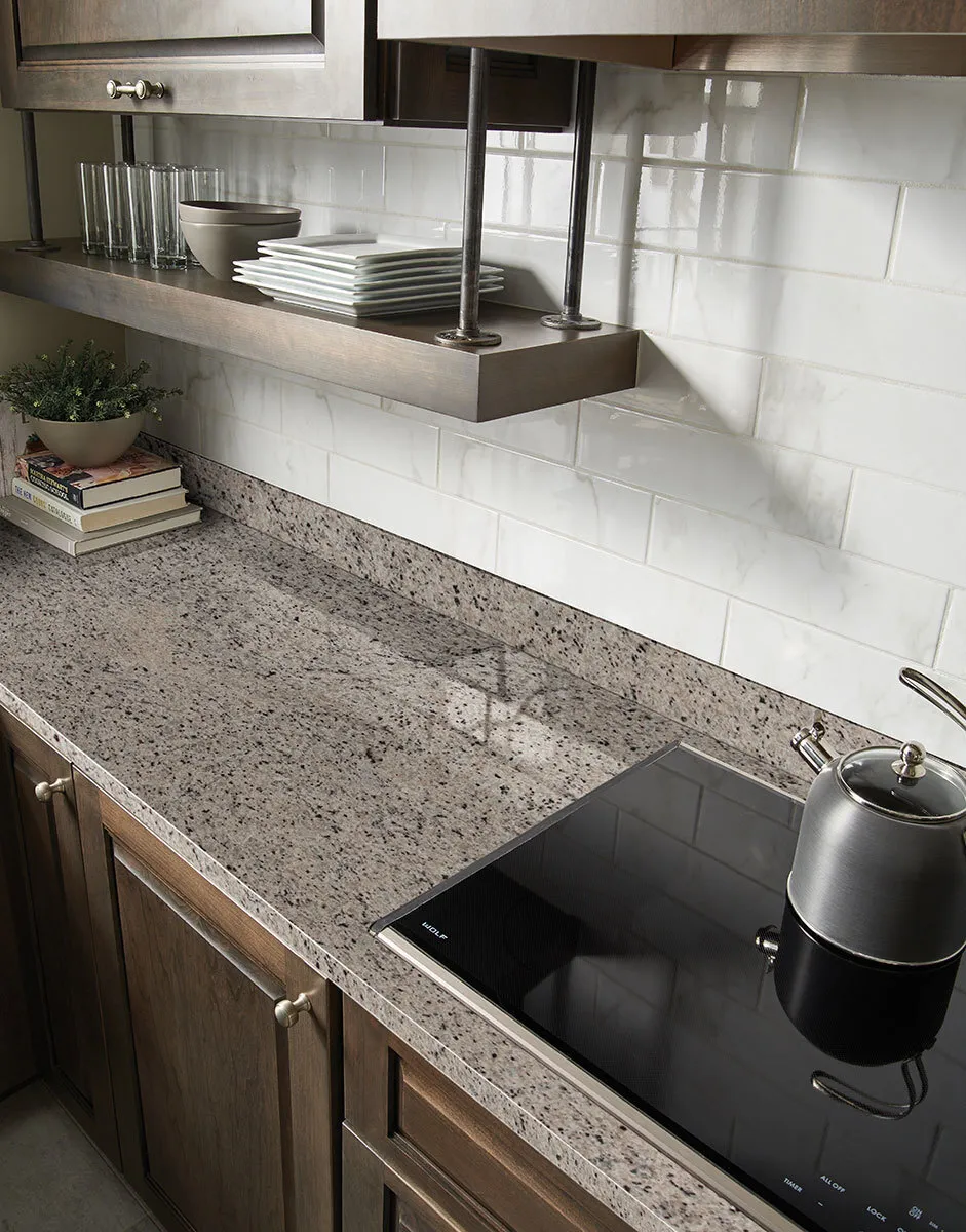 Image of installed Giallo Fiesta Grey Granite countertops