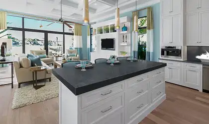 Image of installed Nero Mist Granite countertops