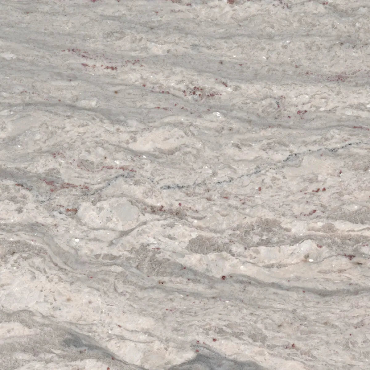 Closeup image of New River White Grey Granite countertop slab