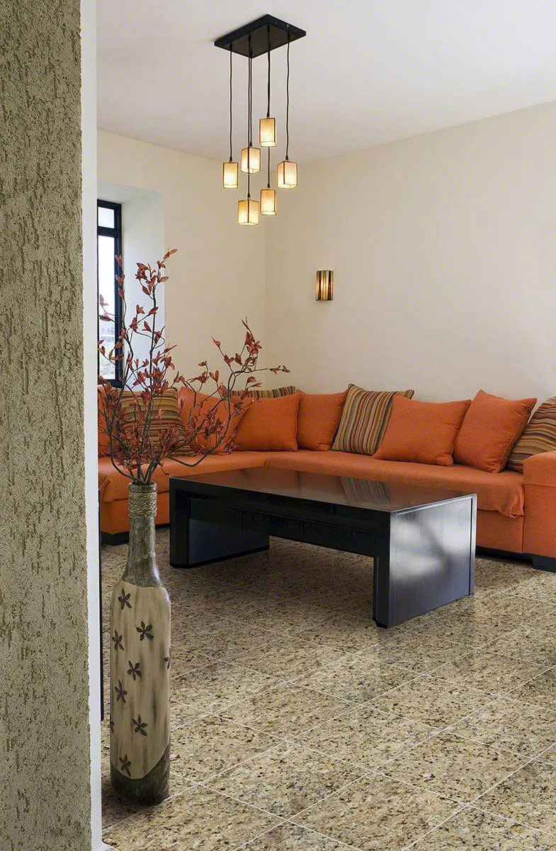 Image of installed New Venetian Gold Brown Granite countertops