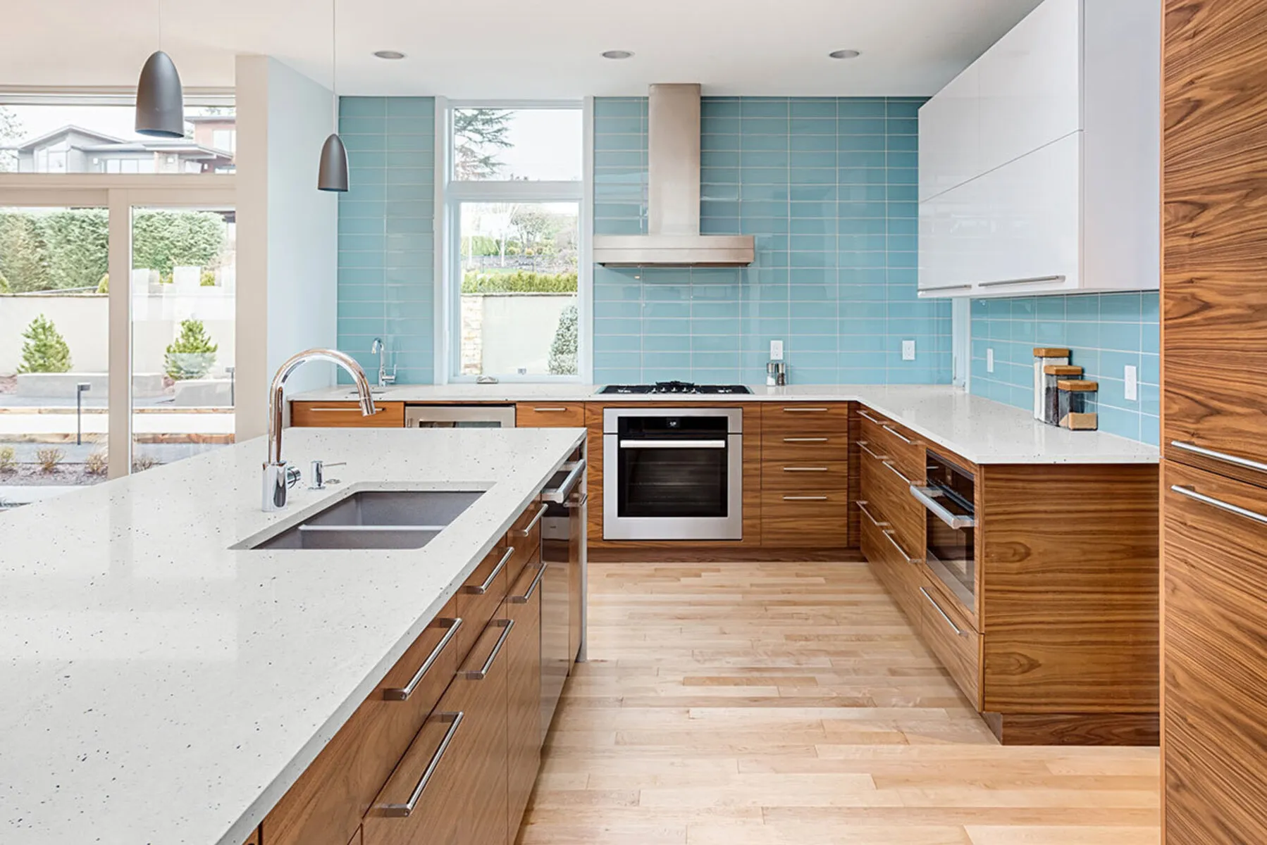Image of installed Pitaya White Granite countertops