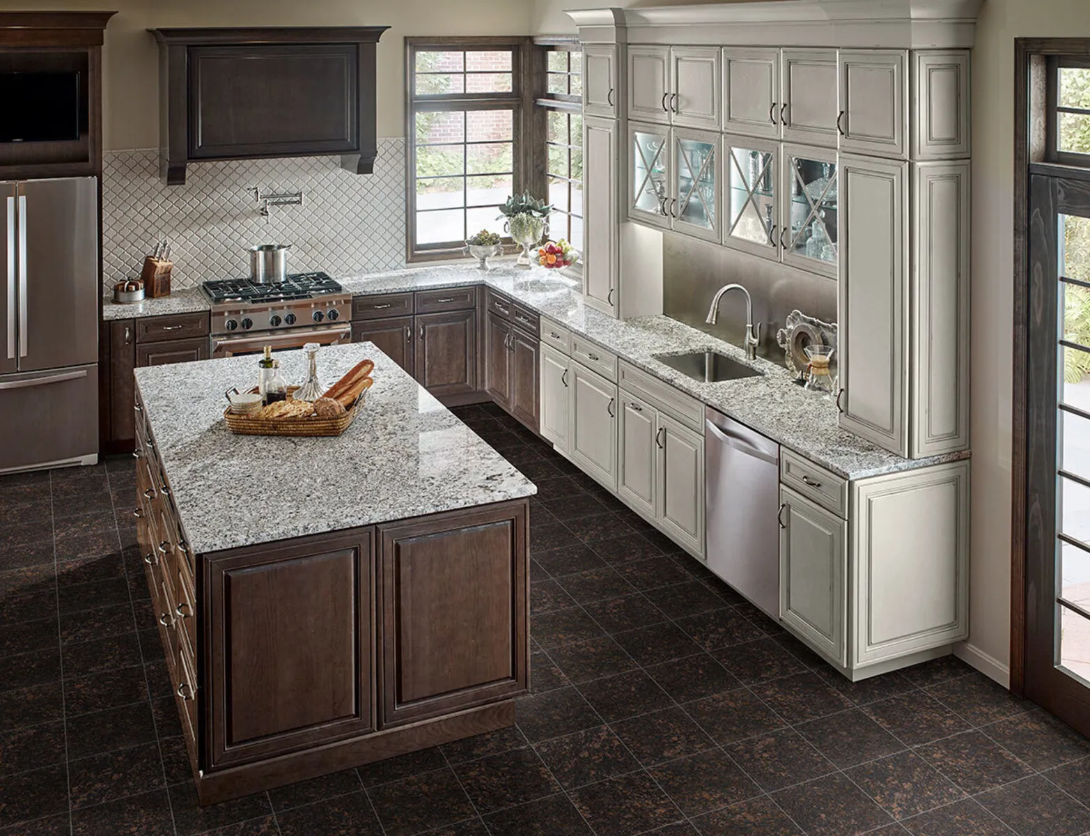 Image of installed Tan Brown Granite countertops