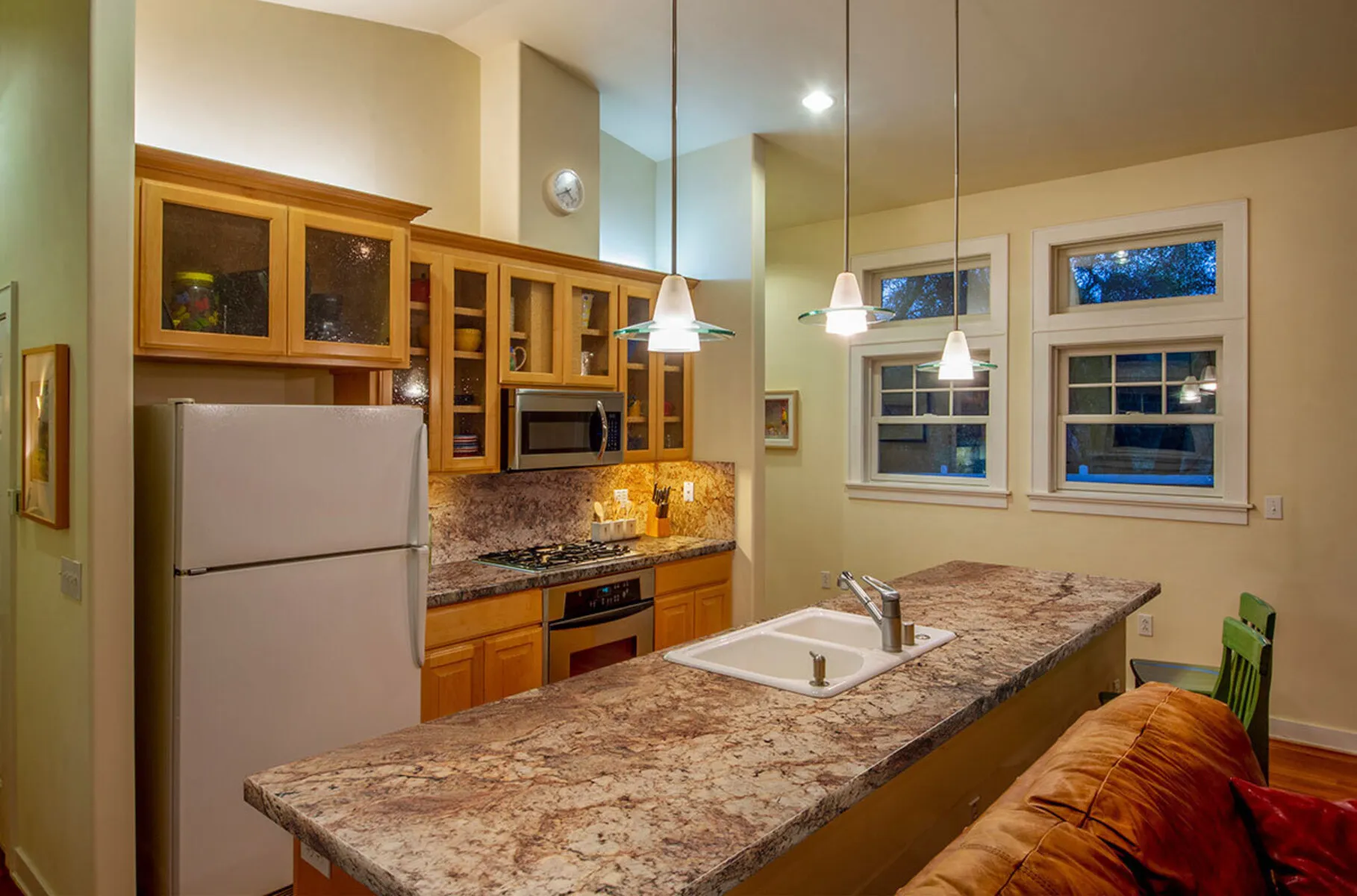 Image of installed Typhoon Bordeaux Brown Granite countertops