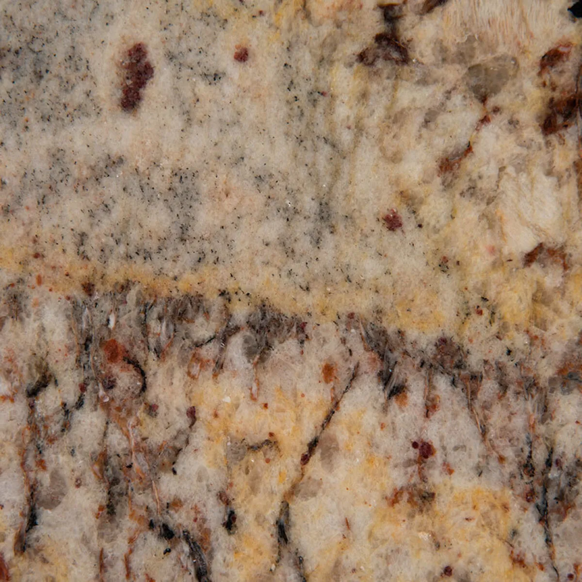 Closeup image of Typhoon Bordeaux Brown Granite countertop slab