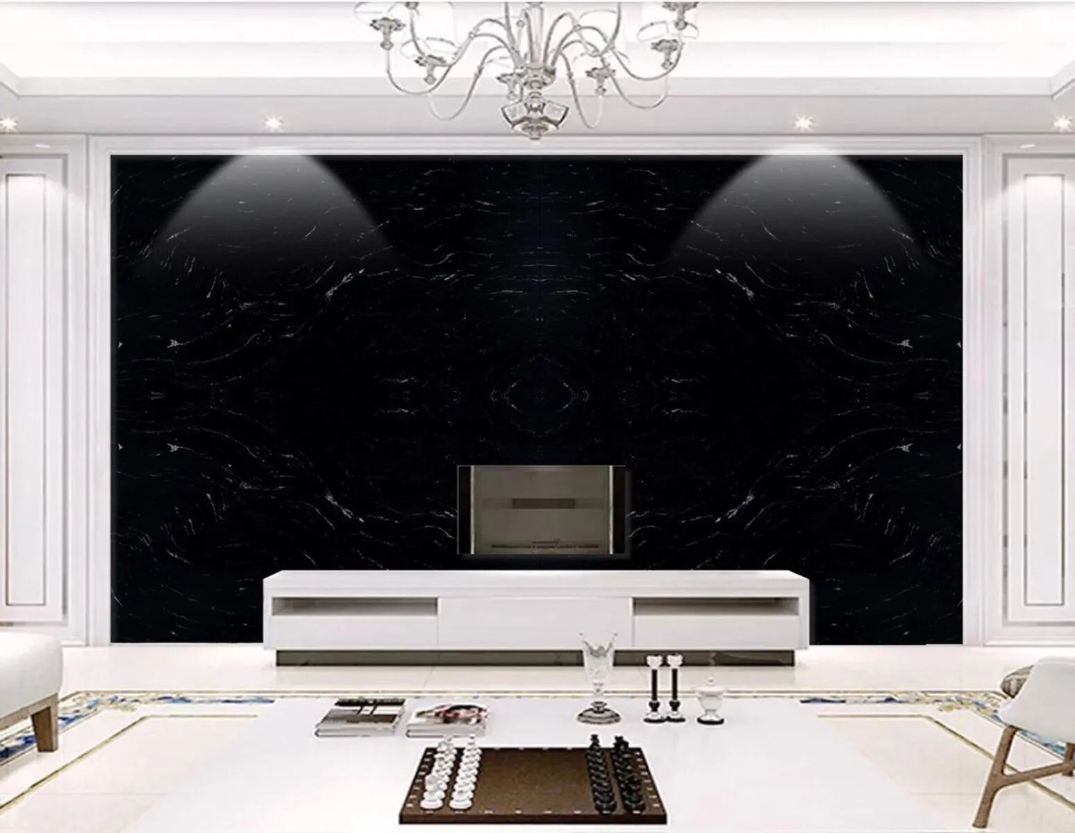Image of installed Via Lactea Granite countertops