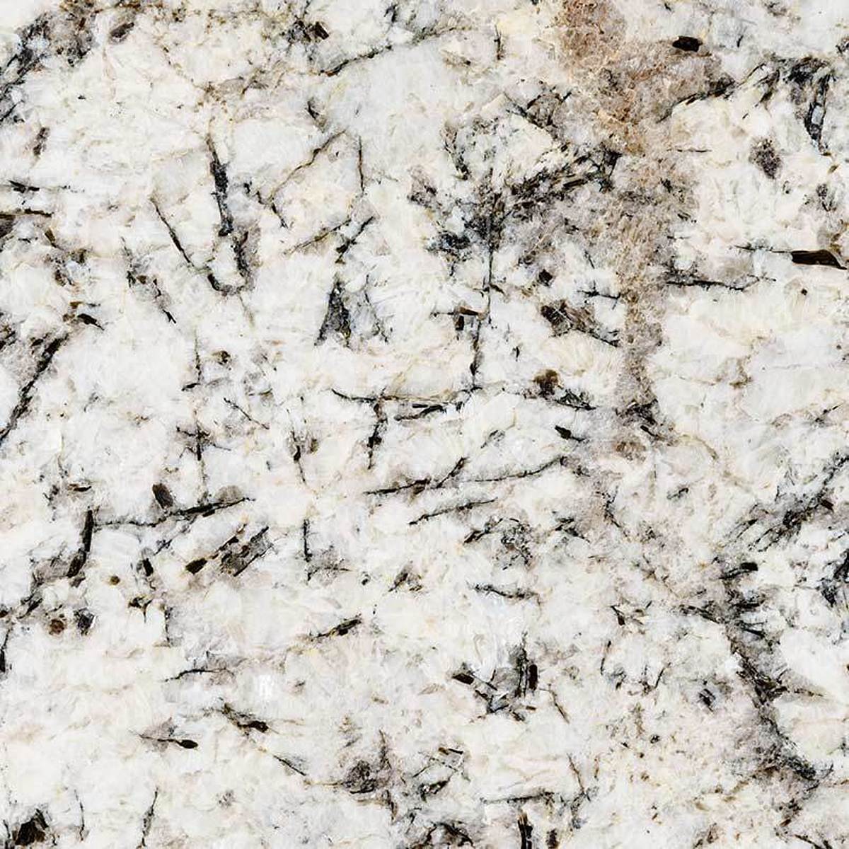 Closeup image of White Glimmer Grey Granite countertop slab