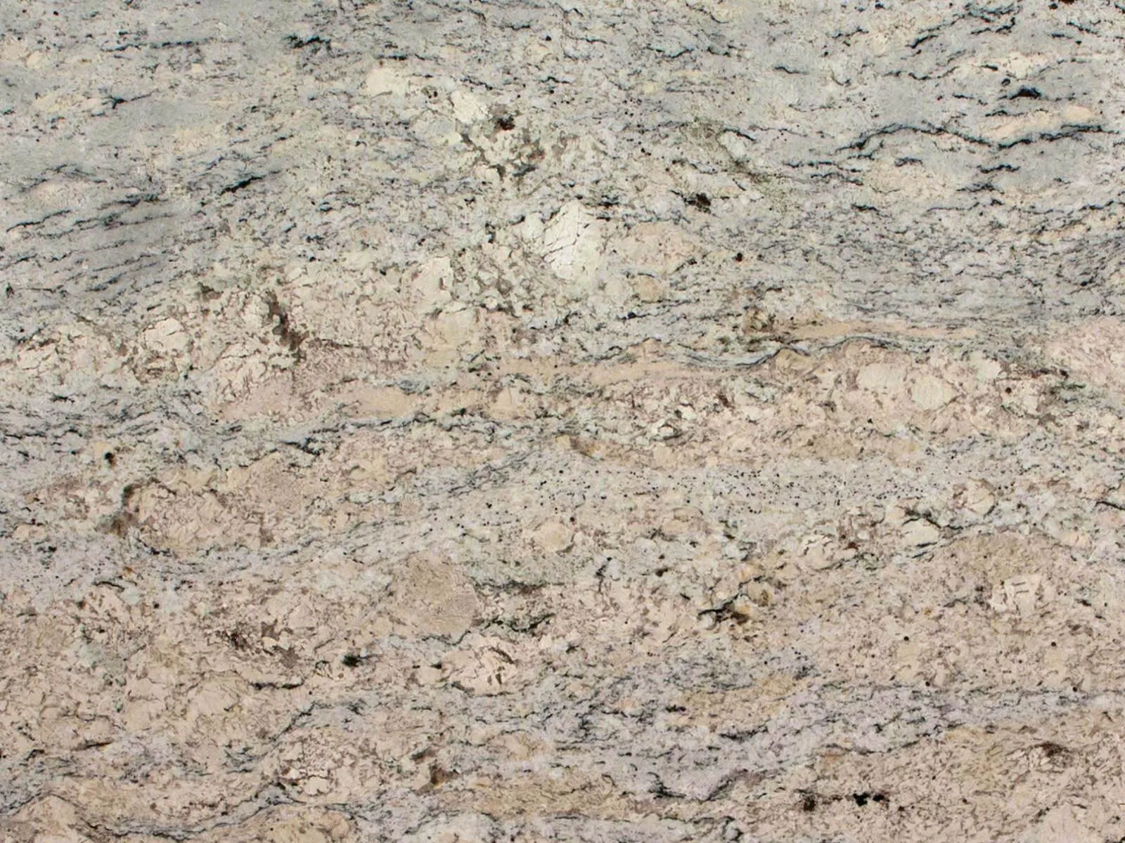 Closeup image of White Ice Granite countertop slab