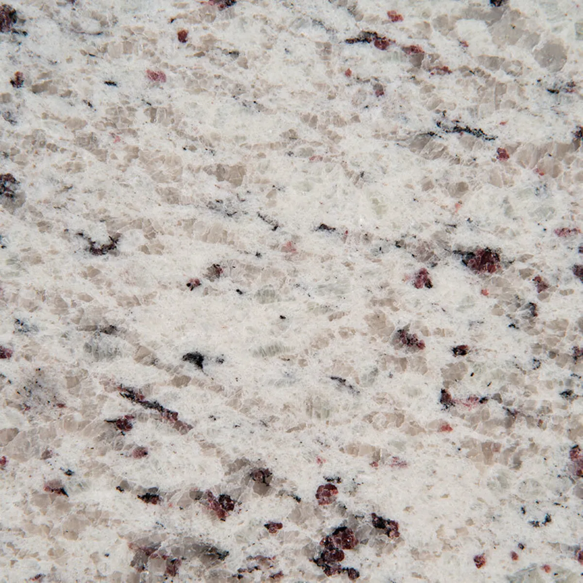 Closeup image of White Ornamental Granite countertop slab