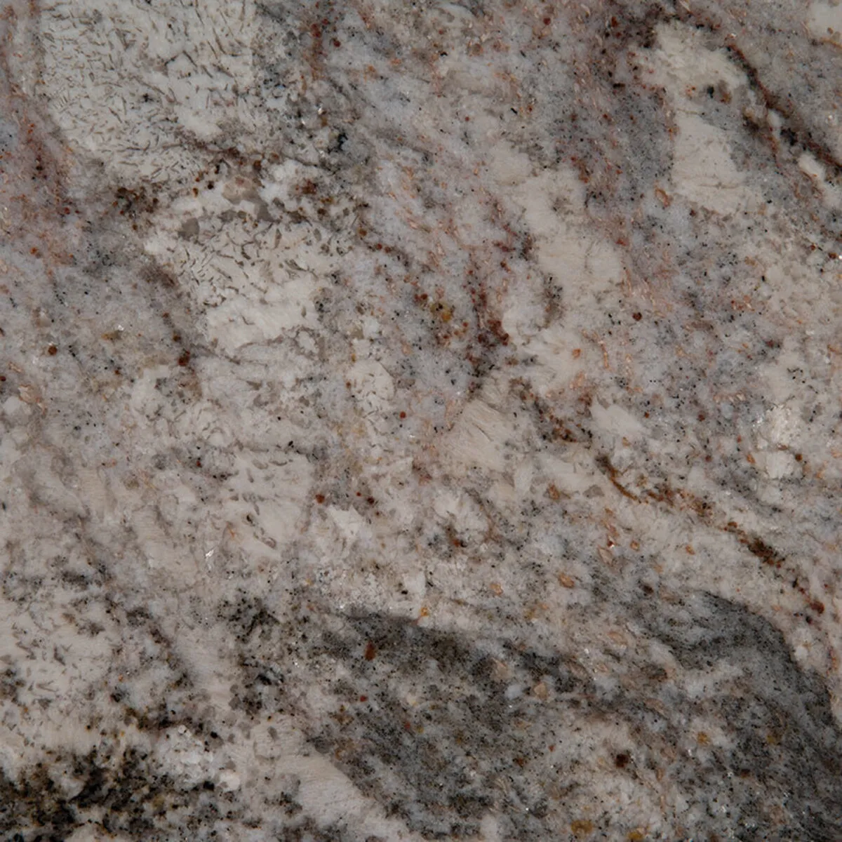 Closeup image of White Spring Grey Granite countertop slab