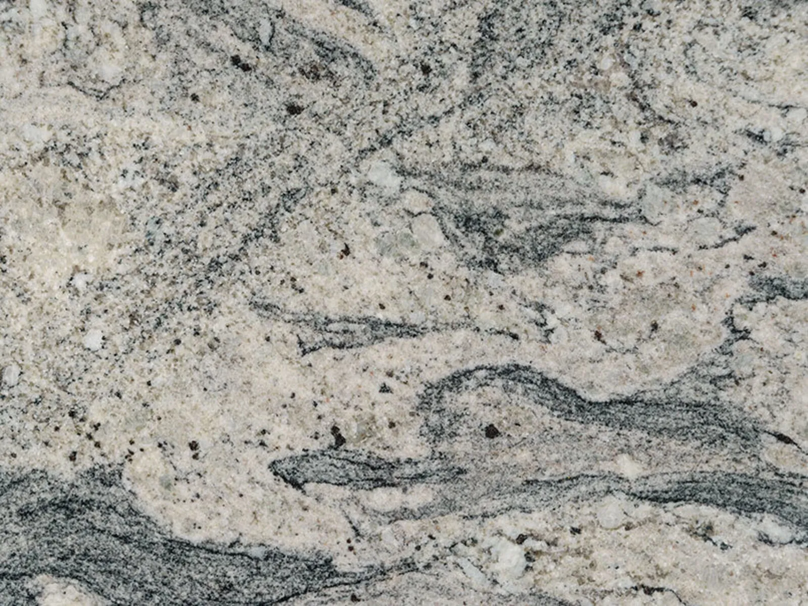 Closeup image of White Wave Grey Granite countertop slab