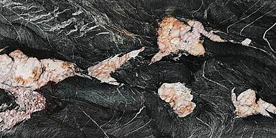 Closeup image of Crytos Black Quartzite countertop slab