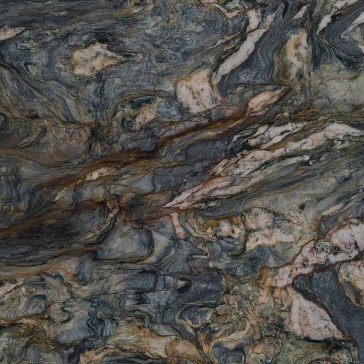 Closeup image of Fusion Grey Quartzite countertop slab