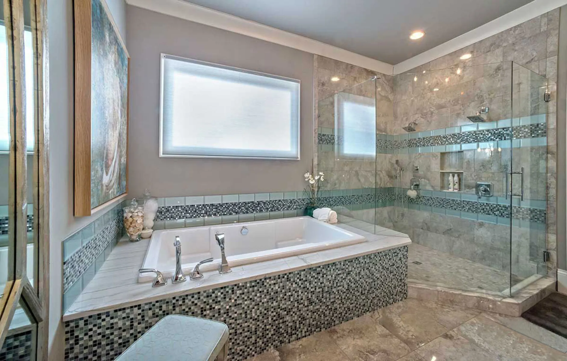 Image of installed White Macaubas Quartzite countertops