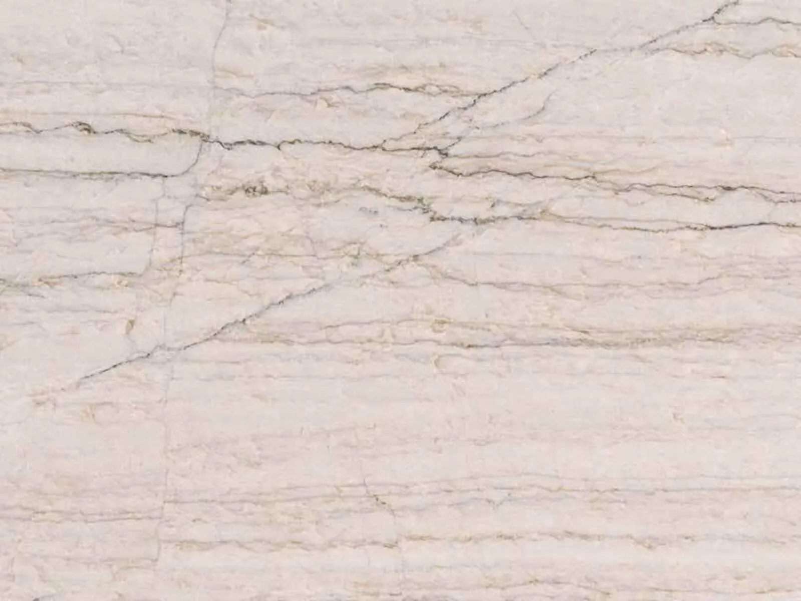 Closeup image of White Macaubas Quartzite countertop slab