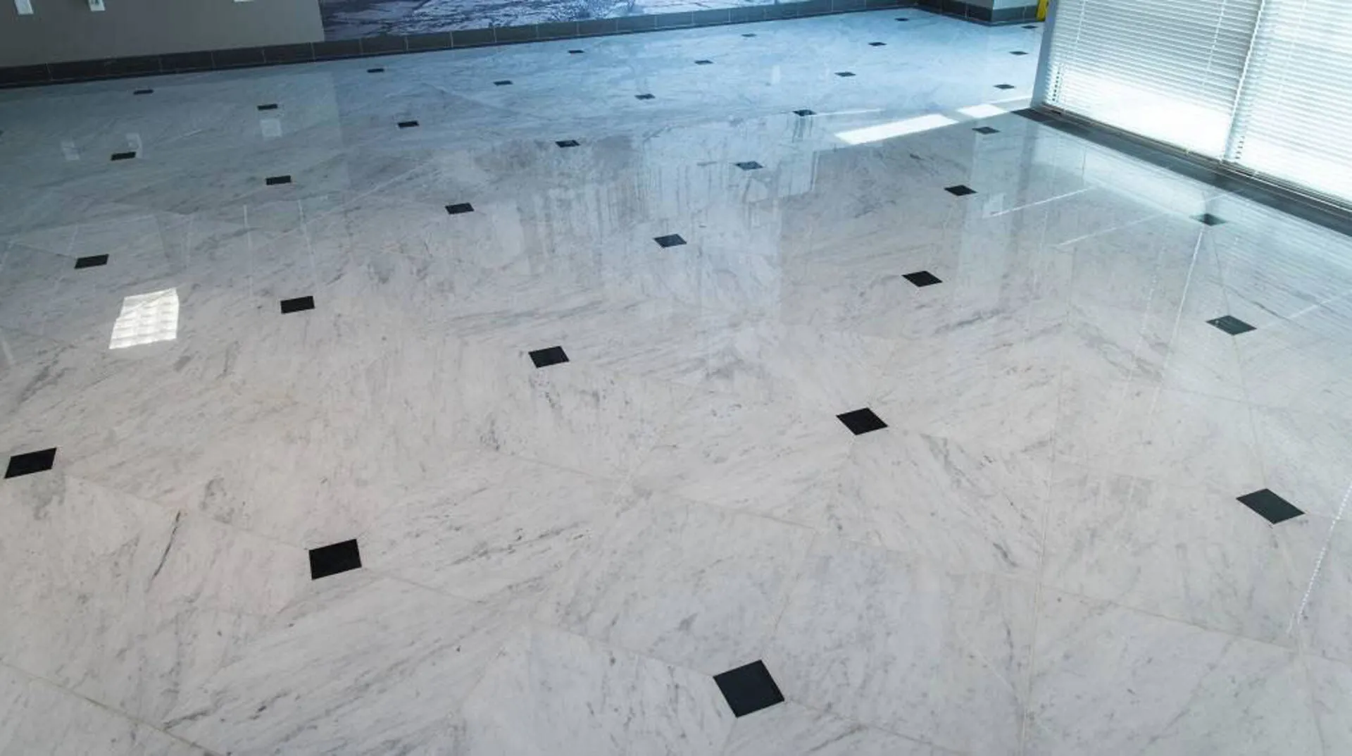 Image of installed Carrara White Marble countertops