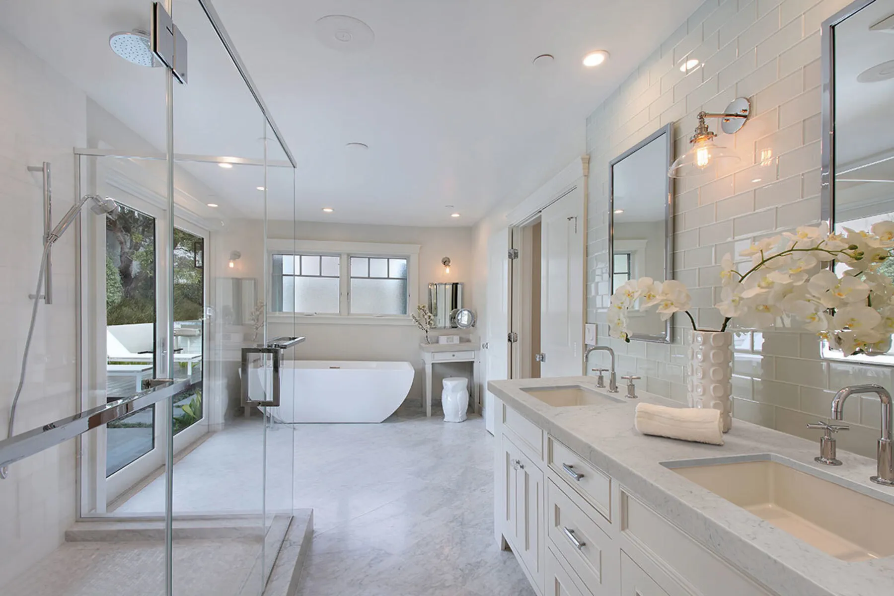 Image of installed Carrara White Marble countertops