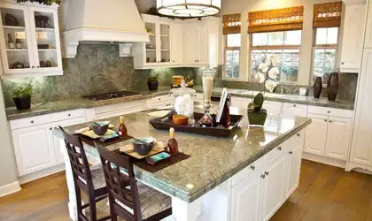 Image of installed Costa Esmeralda Granite countertops