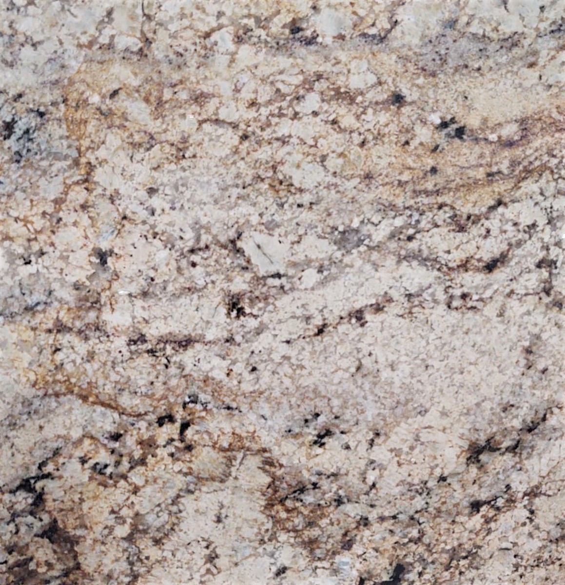 Closeup image of Siena Beige Brown Granite countertop slab