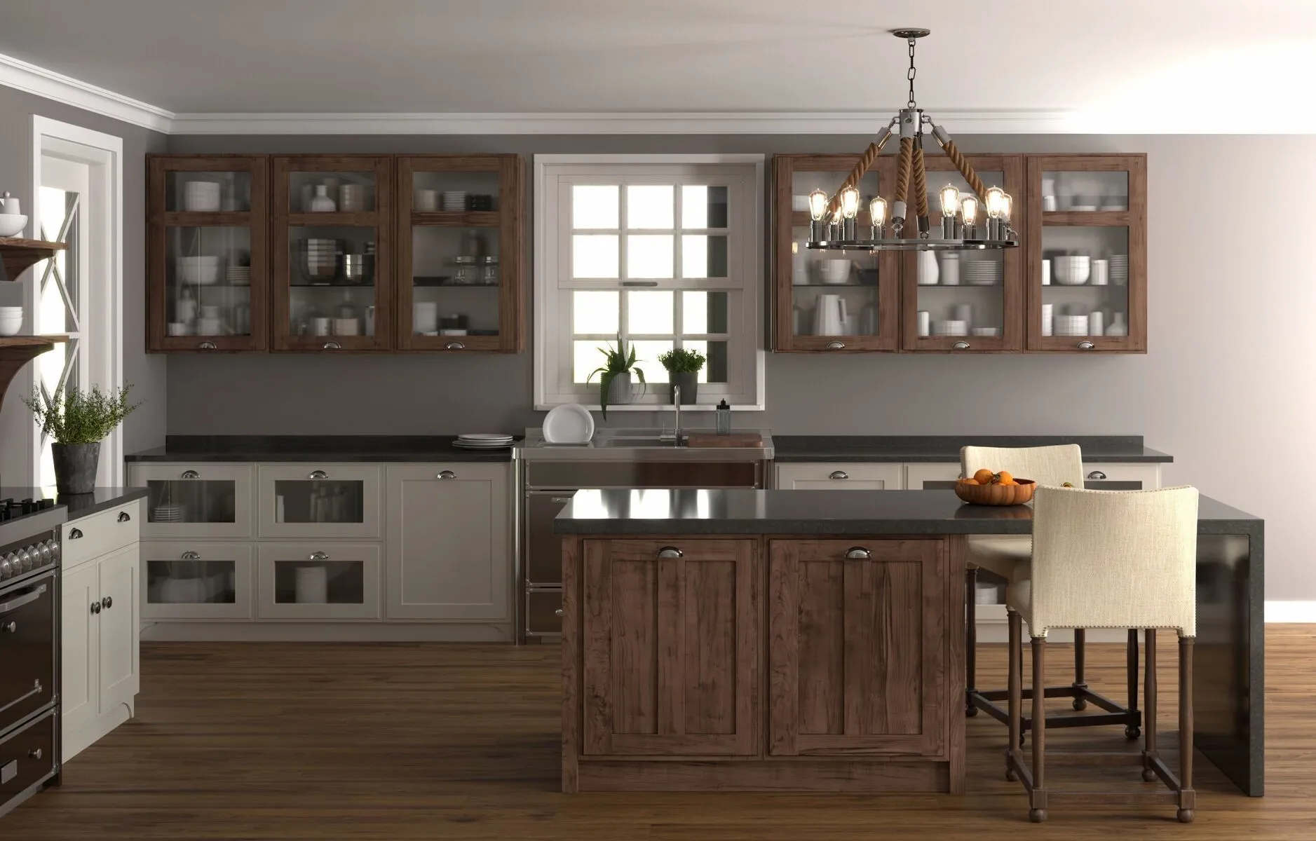 Image of installed Vicostone Graphite Quartz countertops