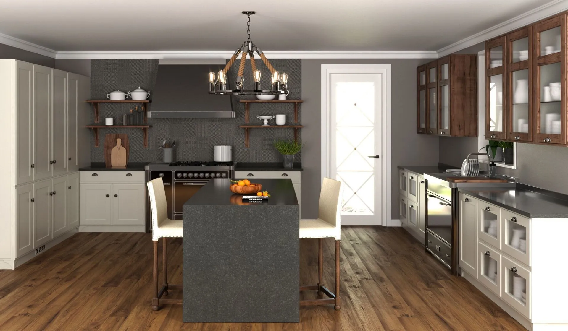 Image of installed Vicostone Graphite Quartz countertops