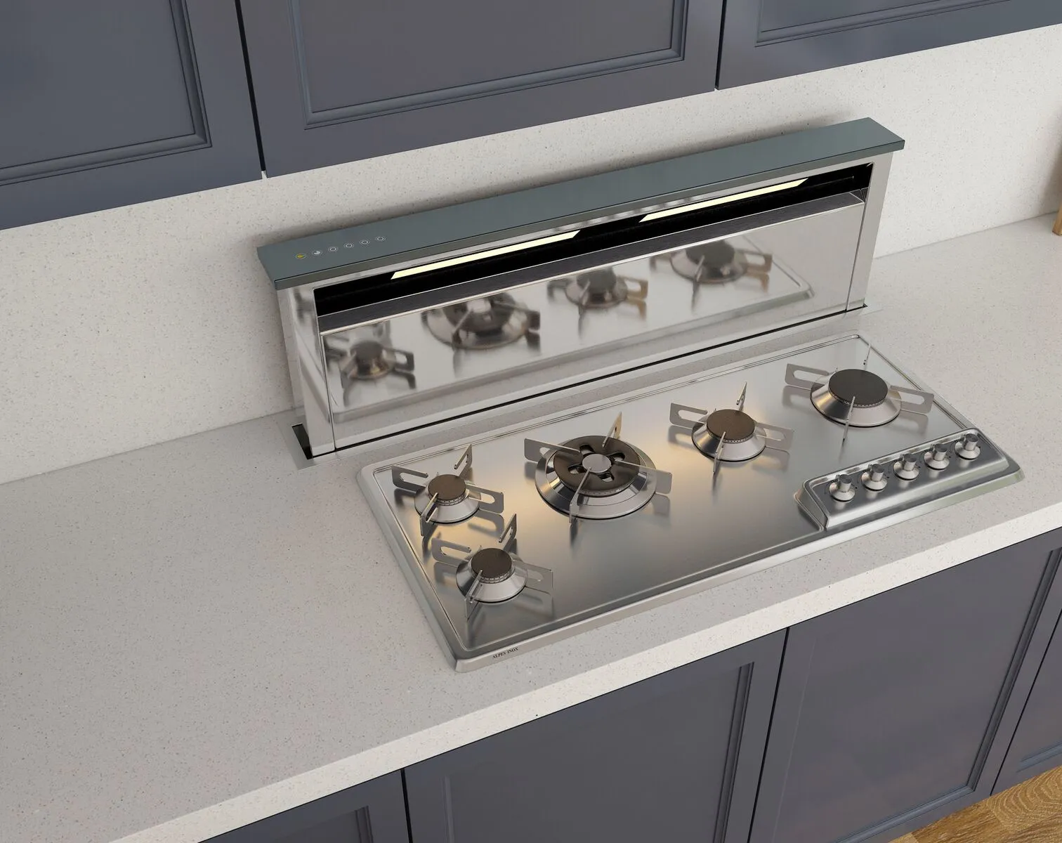 Image of installed Vicostone Sparkling White Quartz countertops