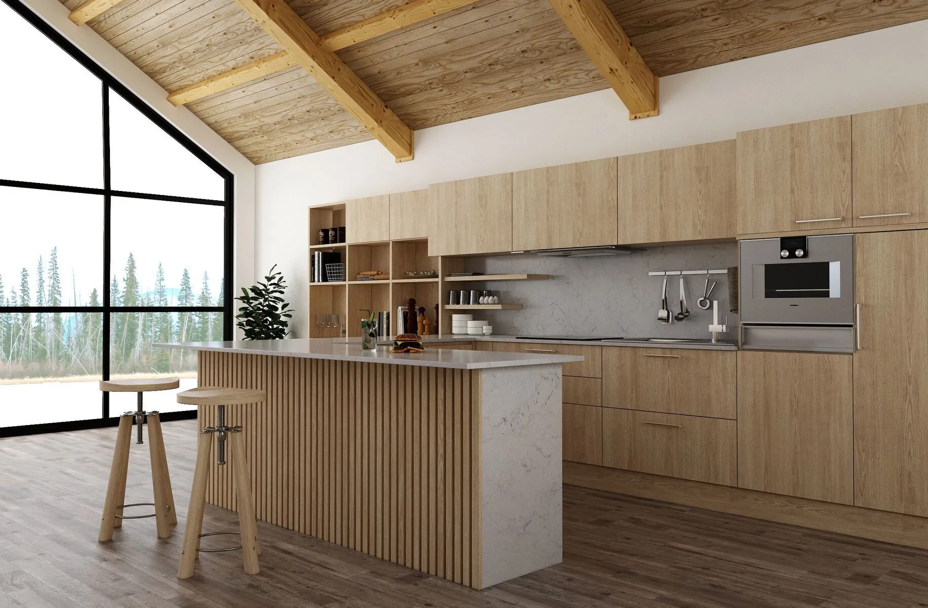 Image of installed Vicostone Valley White Quartz countertops