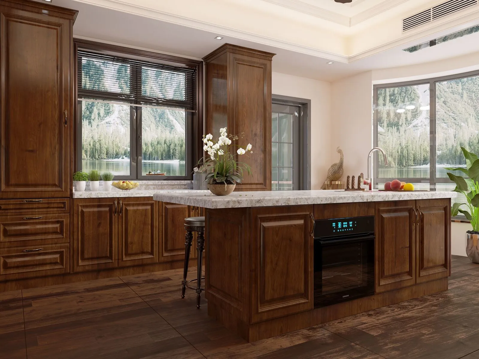 Image of installed Vicostone Alaska White Grey Quartz countertops