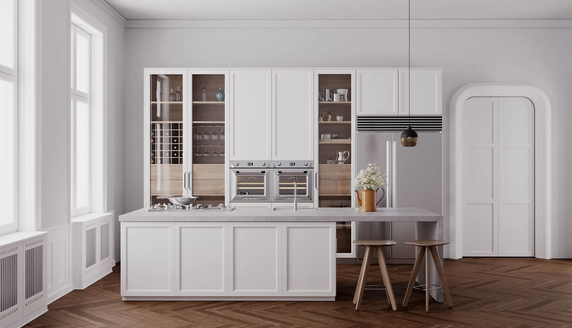 Image of installed Vicostone Concreto Quartz countertops