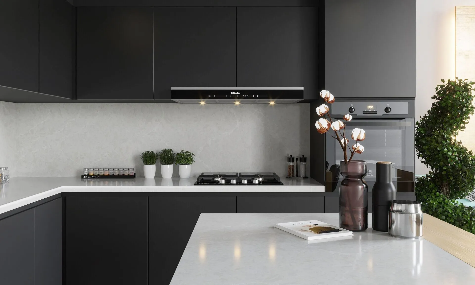 Image of installed Vicostone Icelake Grey Quartz countertops