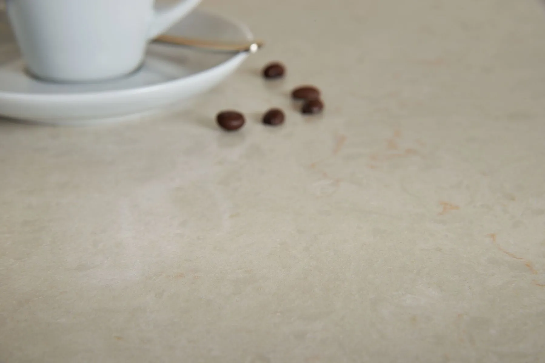 Image of installed Vicostone Taj Mahal Grey Quartz countertops