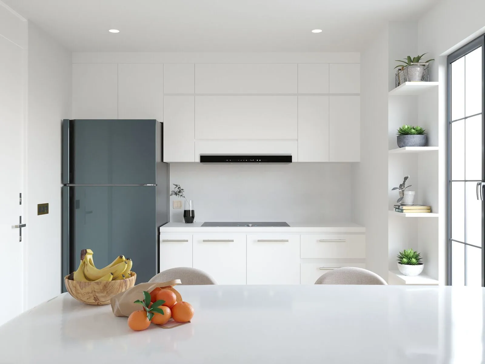 Image of installed Vicostone Thasos Quartz countertops