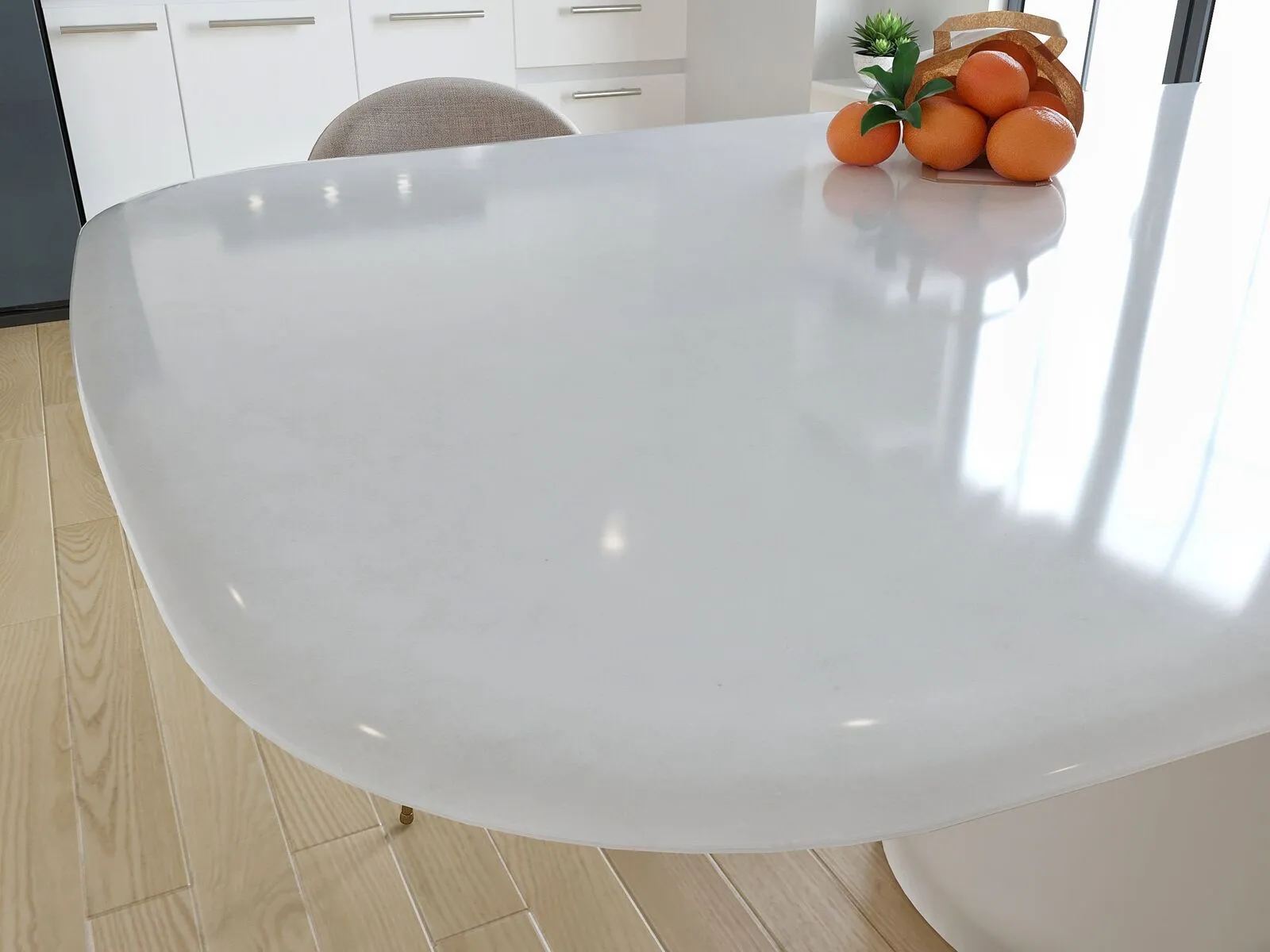 Image of installed Vicostone Thasos Quartz countertops