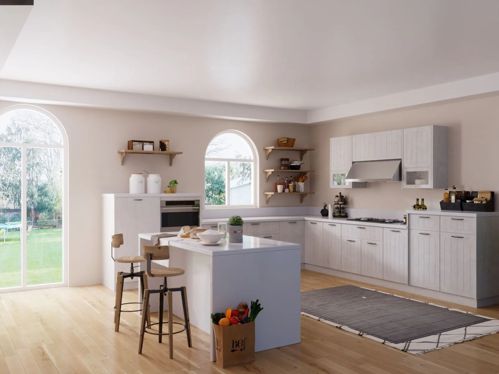 Image of installed Vicostone Thasos Quartz countertops
