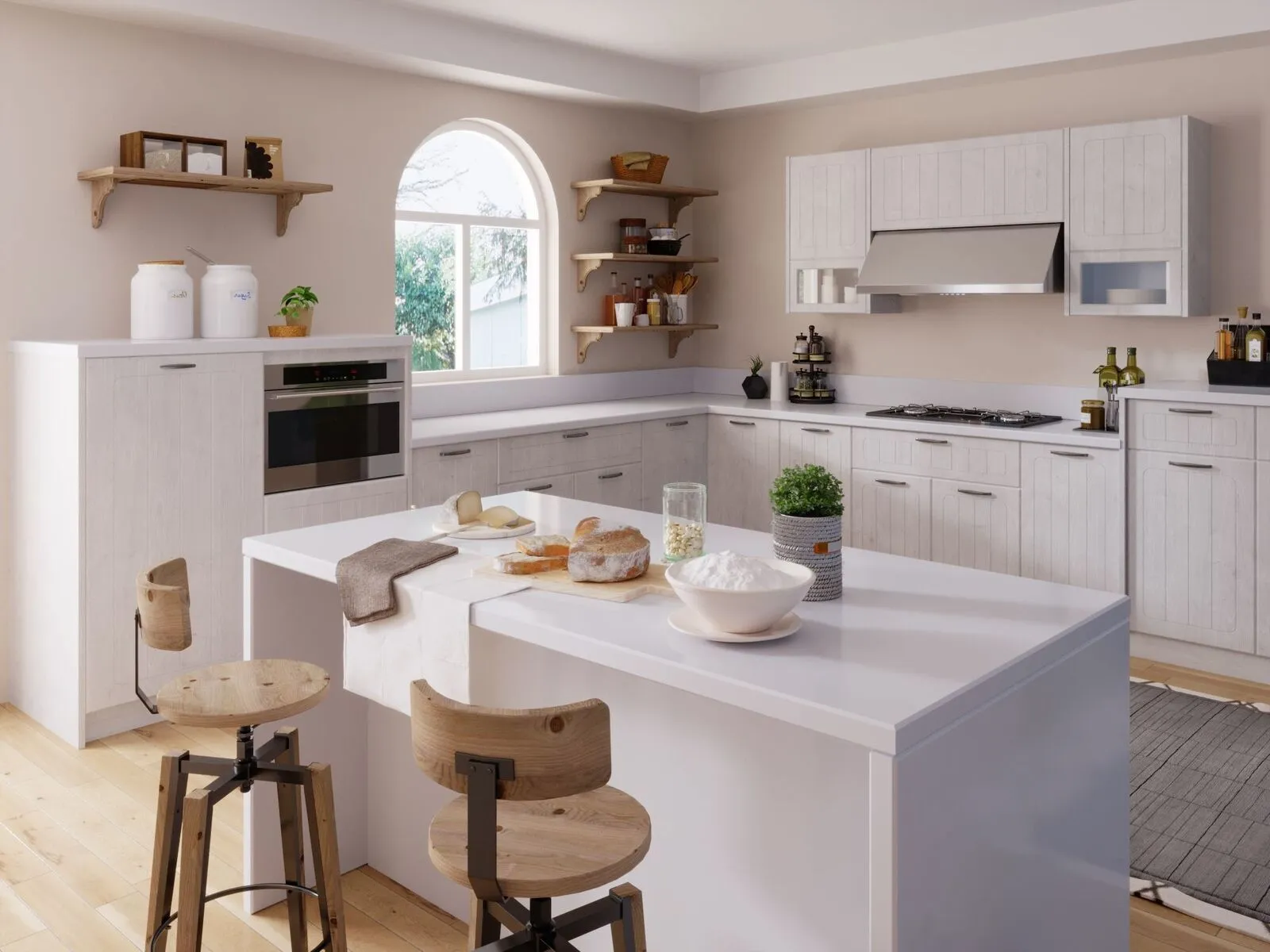 Image of installed Vicostone Thasos Quartz countertops