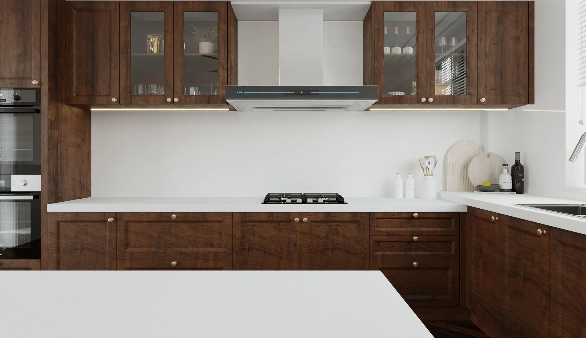 Image of installed Vicostone Thasos Quartz countertops