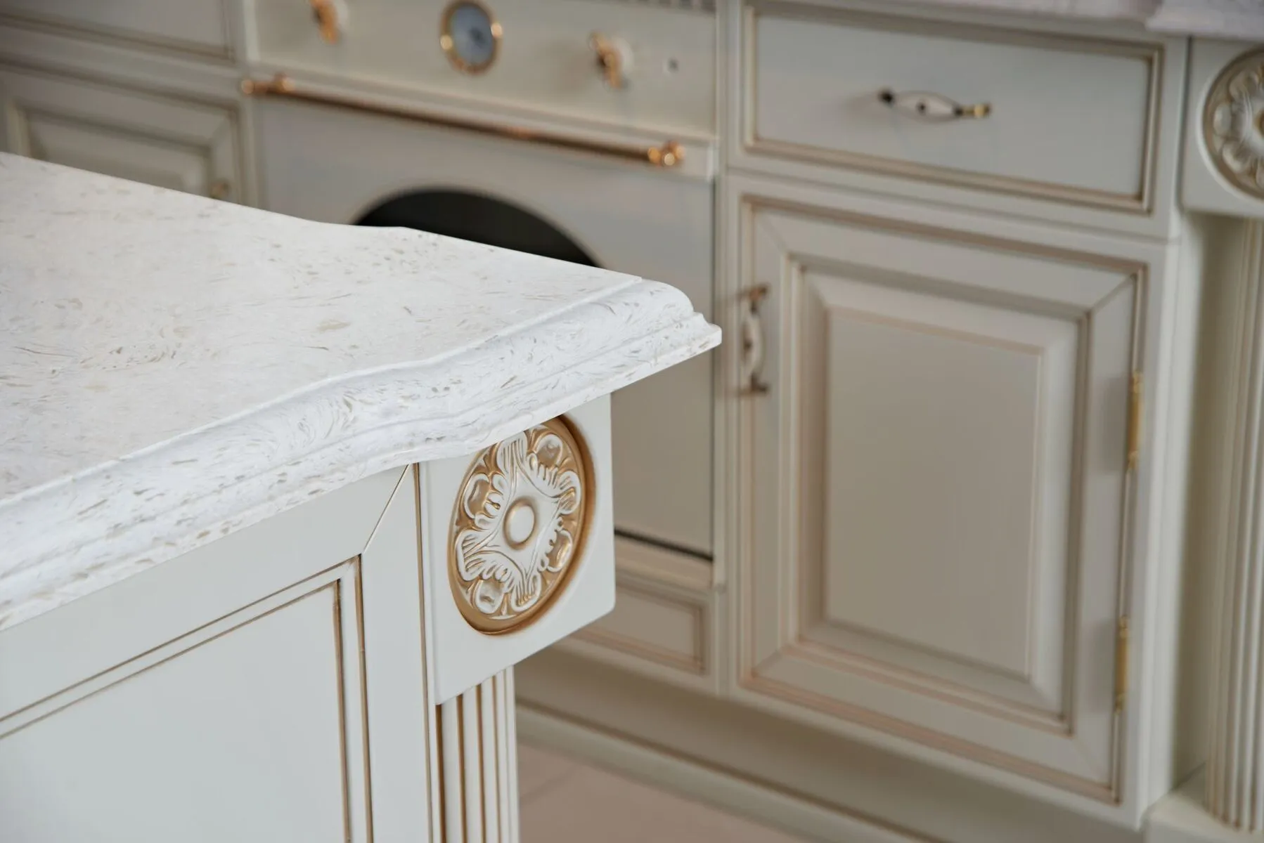 Image of installed Vicostone Akoya White Quartz countertops