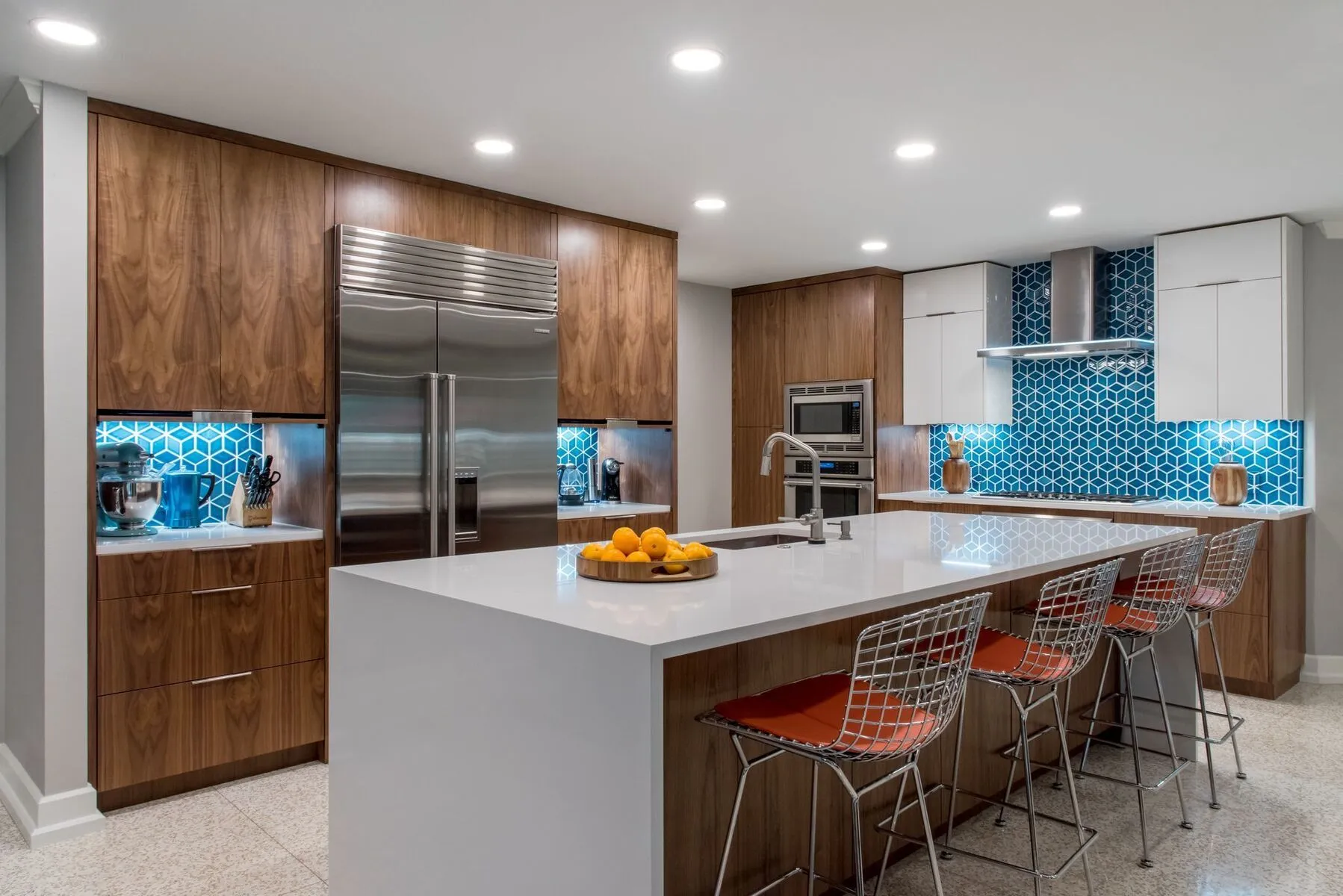 Image of installed Vicostone Super White Quartz countertops