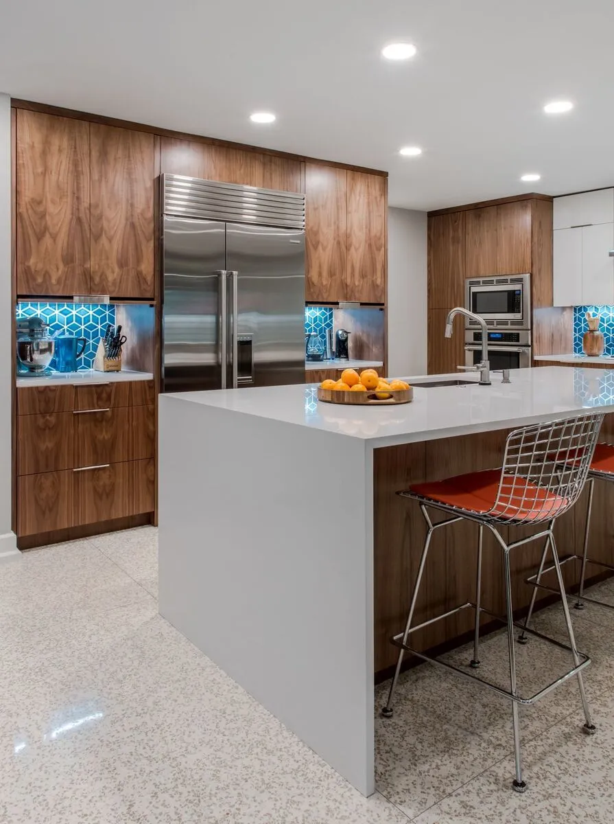 Image of installed Vicostone Super White Quartz countertops