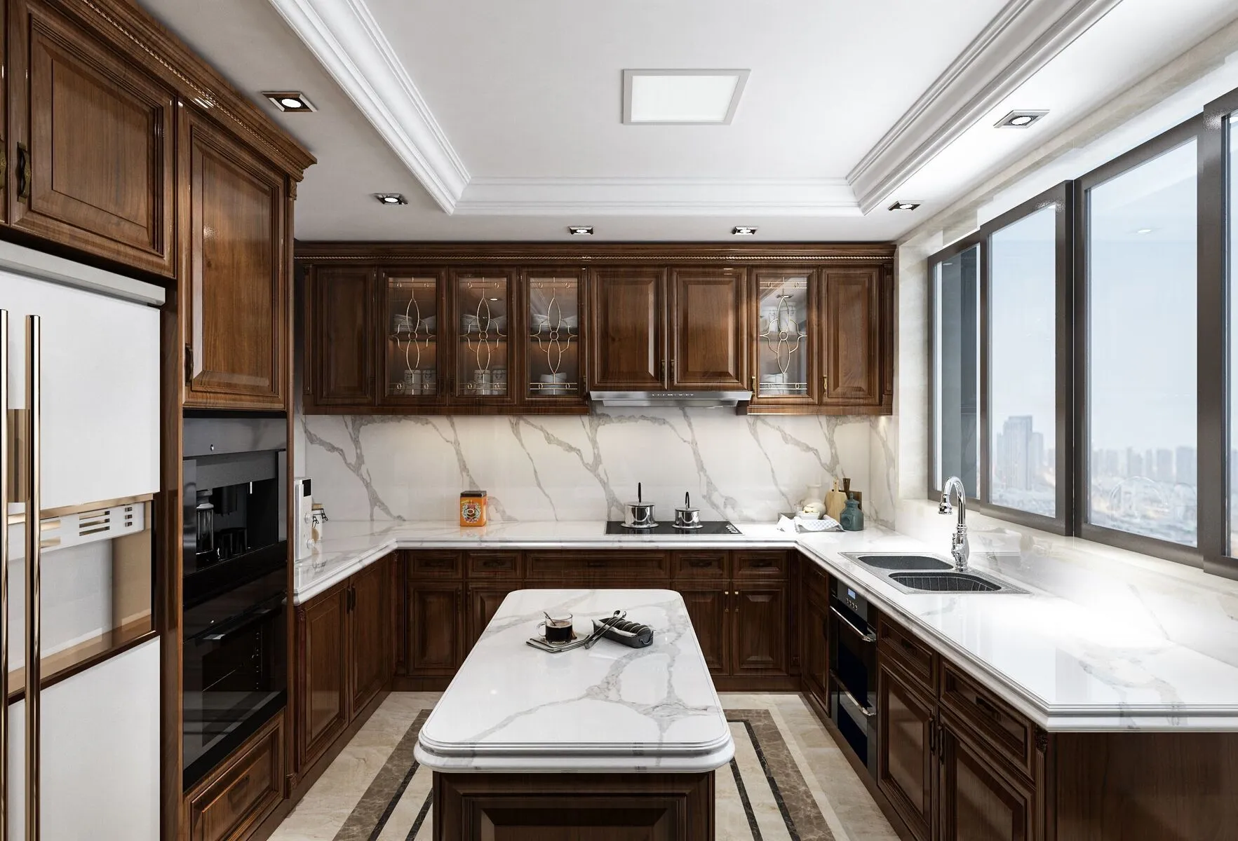 Image of installed Vicostone Forza Quartz countertops
