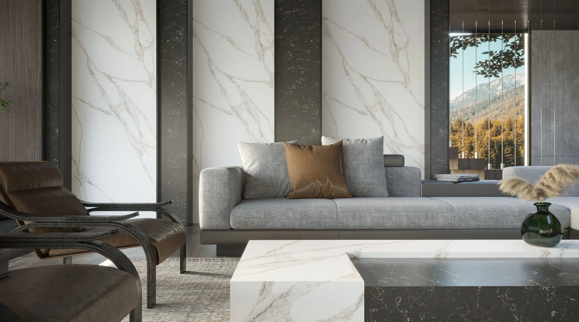 Image of installed Vicostone Vivalioro Quartz countertops