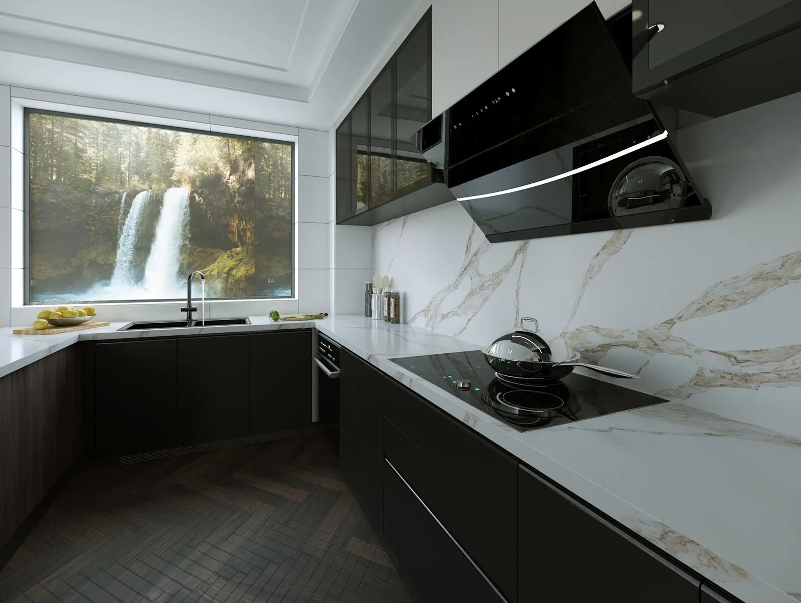 Image of installed Vicostone Vivalioro Quartz countertops