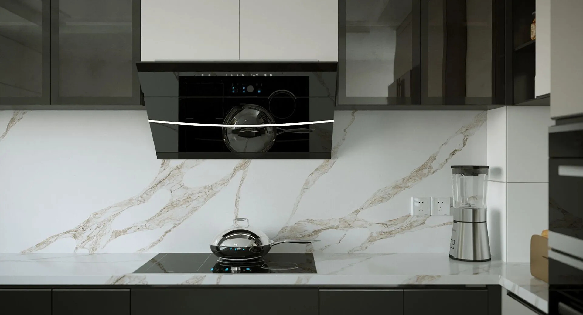 Image of installed Vicostone Vivalioro Quartz countertops