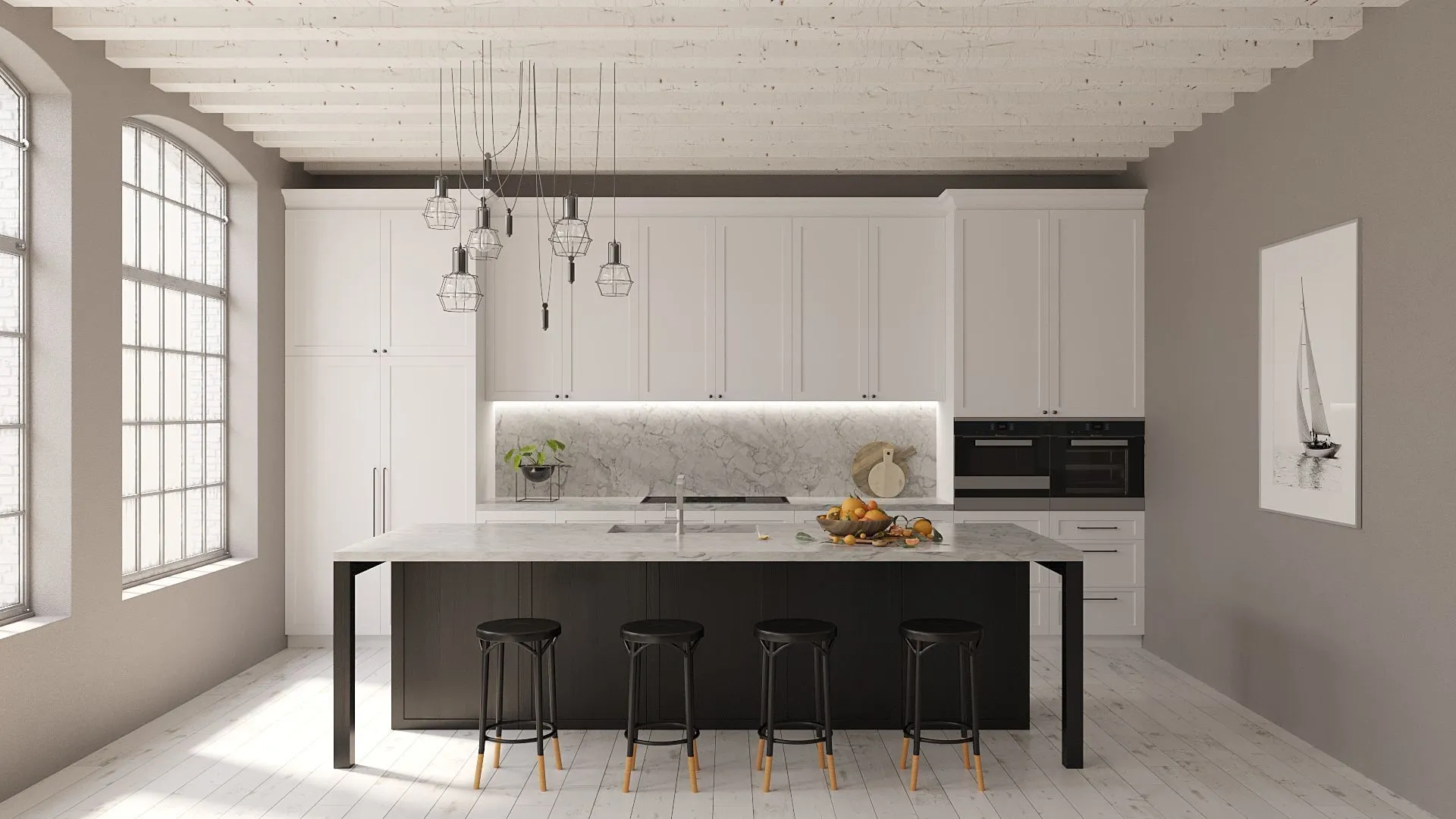 Image of installed Vicostone Bahia Quartz countertops