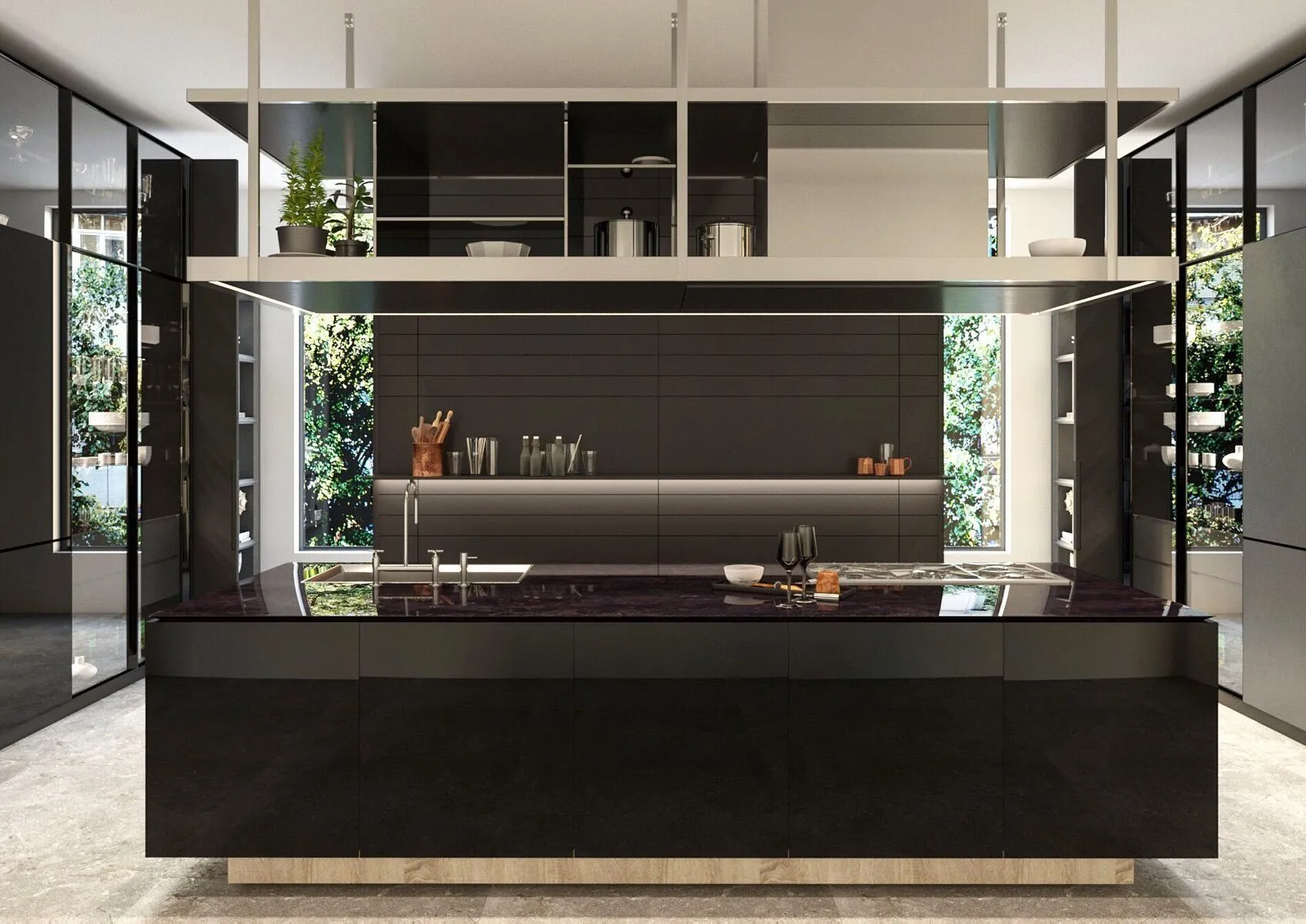 Image of installed Vicostone Amadeus Quartz countertops