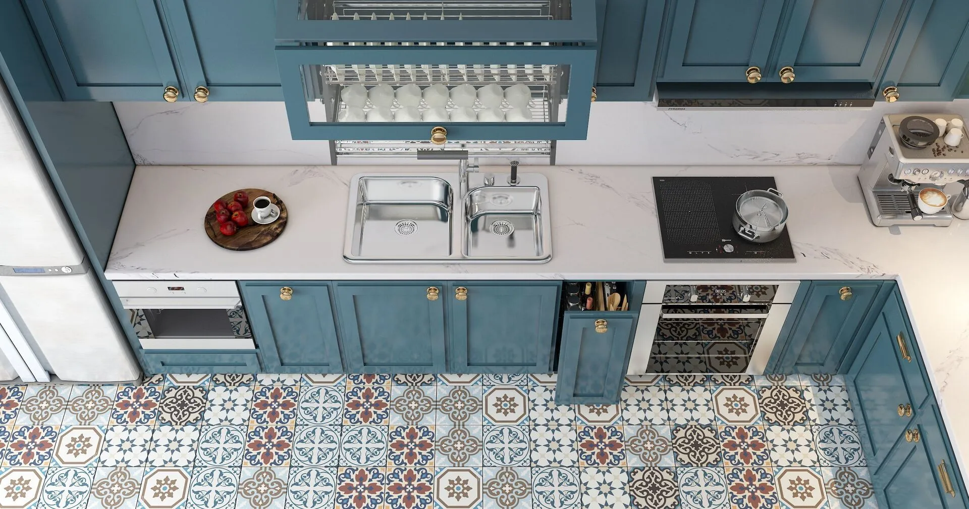 Image of installed Vicostone Borghini Quartz countertops