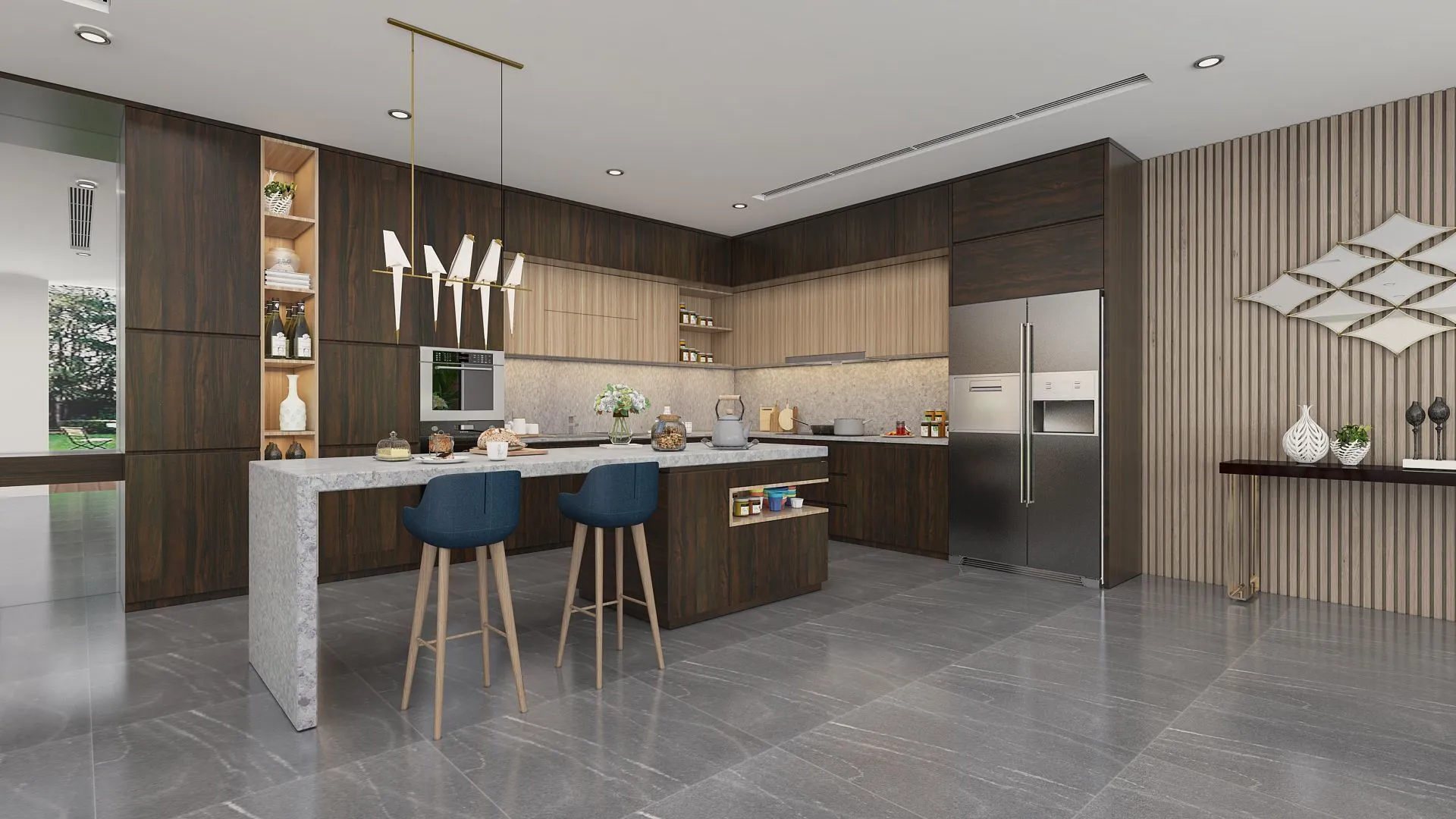 Image of installed Vicostone Terreno Quartz countertops