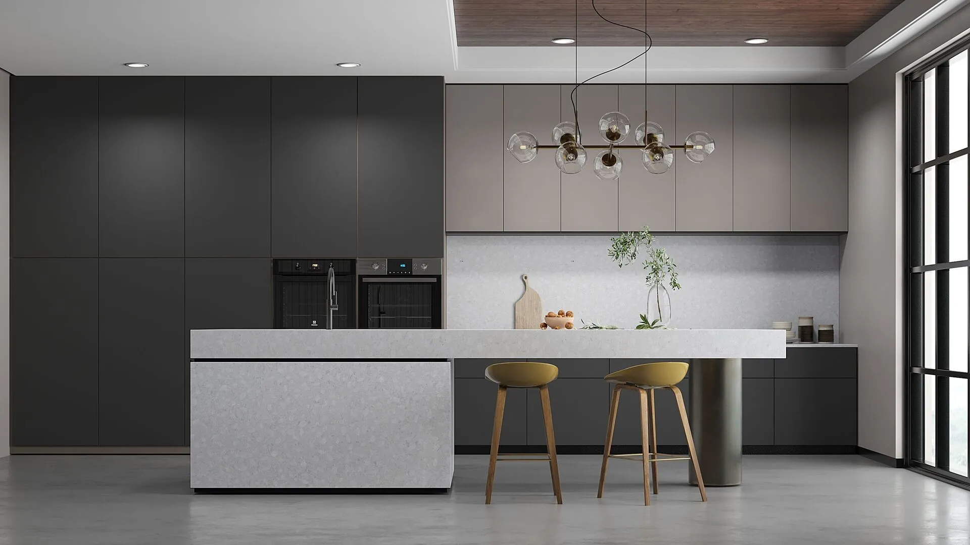 Image of installed Vicostone Terreno Quartz countertops