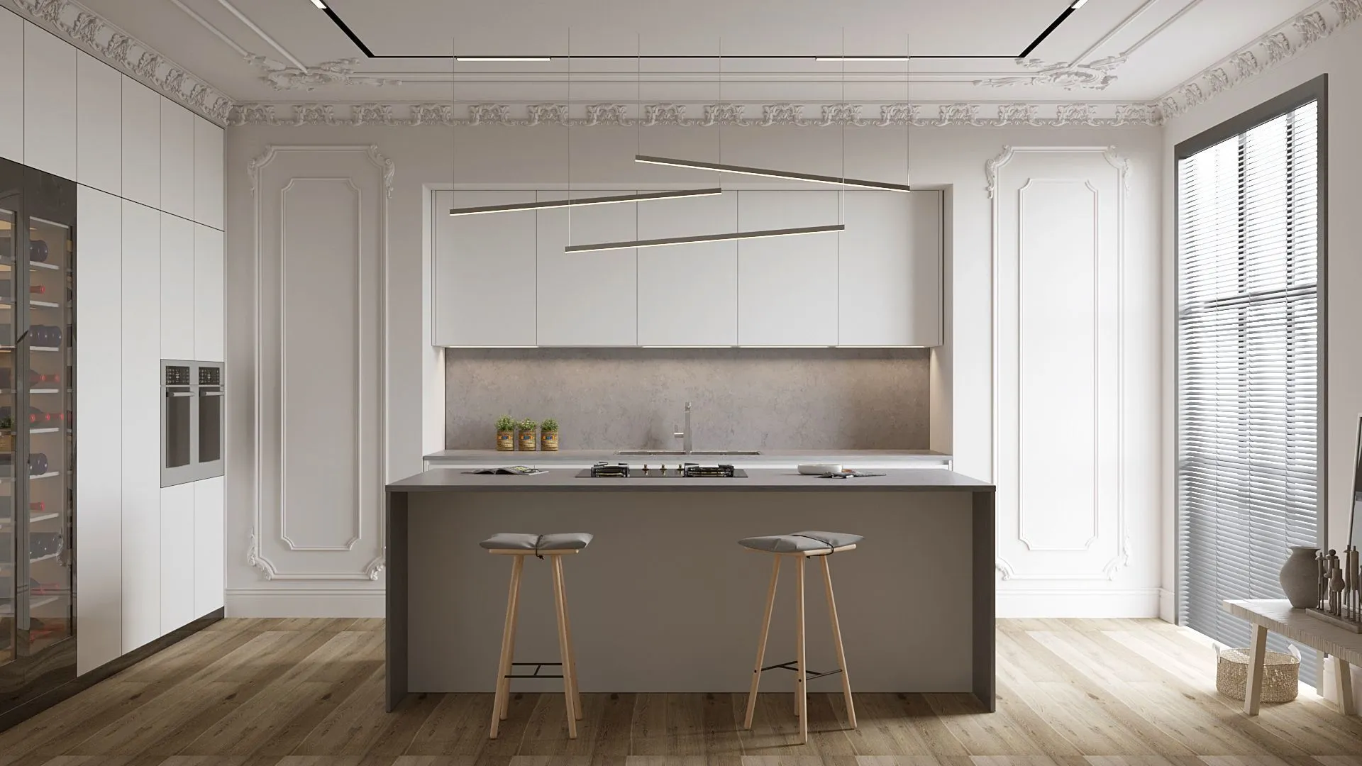 Image of installed Vicostone Monterosa Quartz countertops